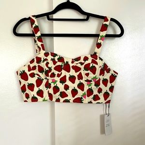 Strawberry print bustier